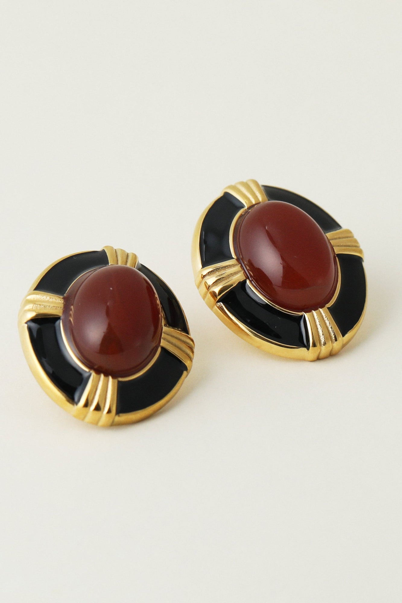 The Bold Circular Red Heirloom Earrings | Gold