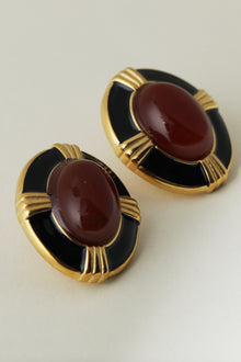 The Bold Circular Red Heirloom Earrings | Gold