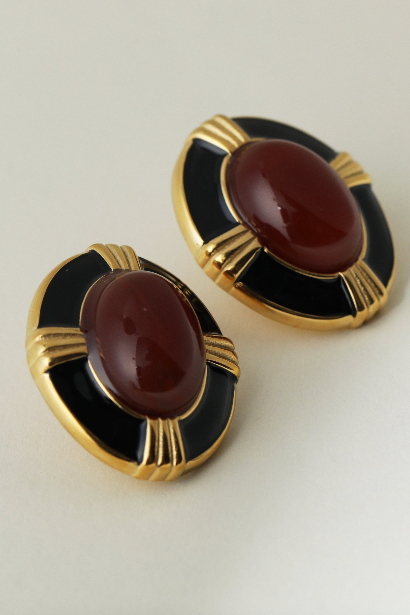 The Bold Circular Red Heirloom Earrings | Gold