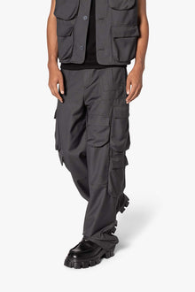 Bonded Gabardine Cargo Pants | Grey