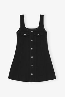 Bonded Crepe Mini Dress | Black (V2)