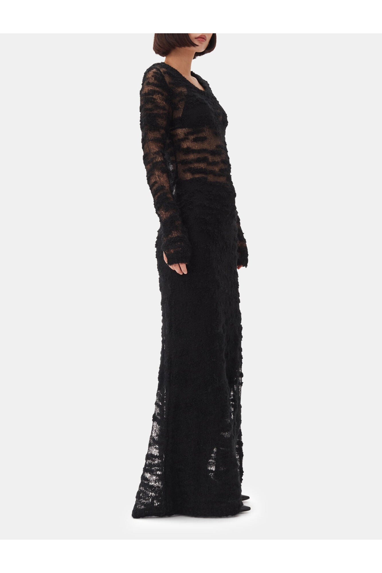 Boucle Maxi Dress | Black