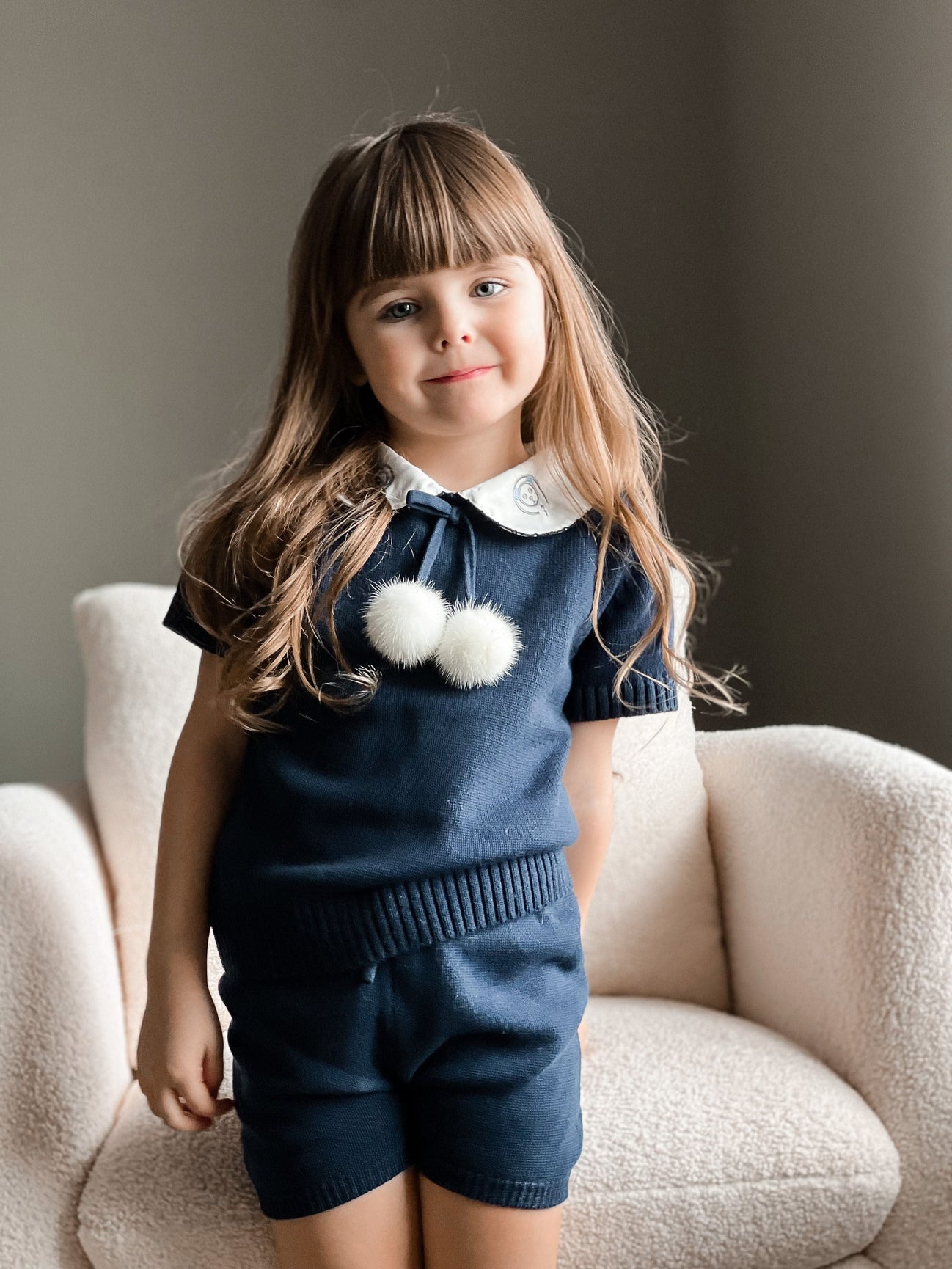 Boy | Billie Knit Top and Shorts Set | Navy