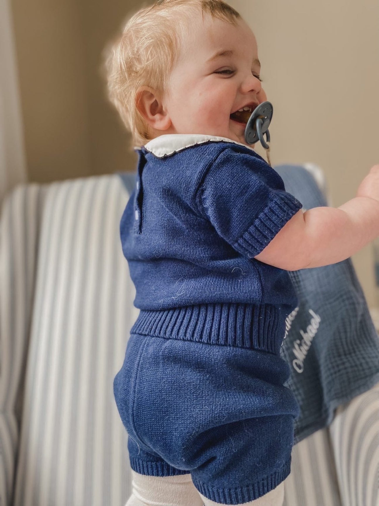 Boy | Billie Knit Top and Shorts Set | Navy