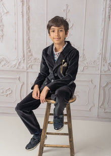 Boy | Charlie Velour Tuxedo Pants | Black