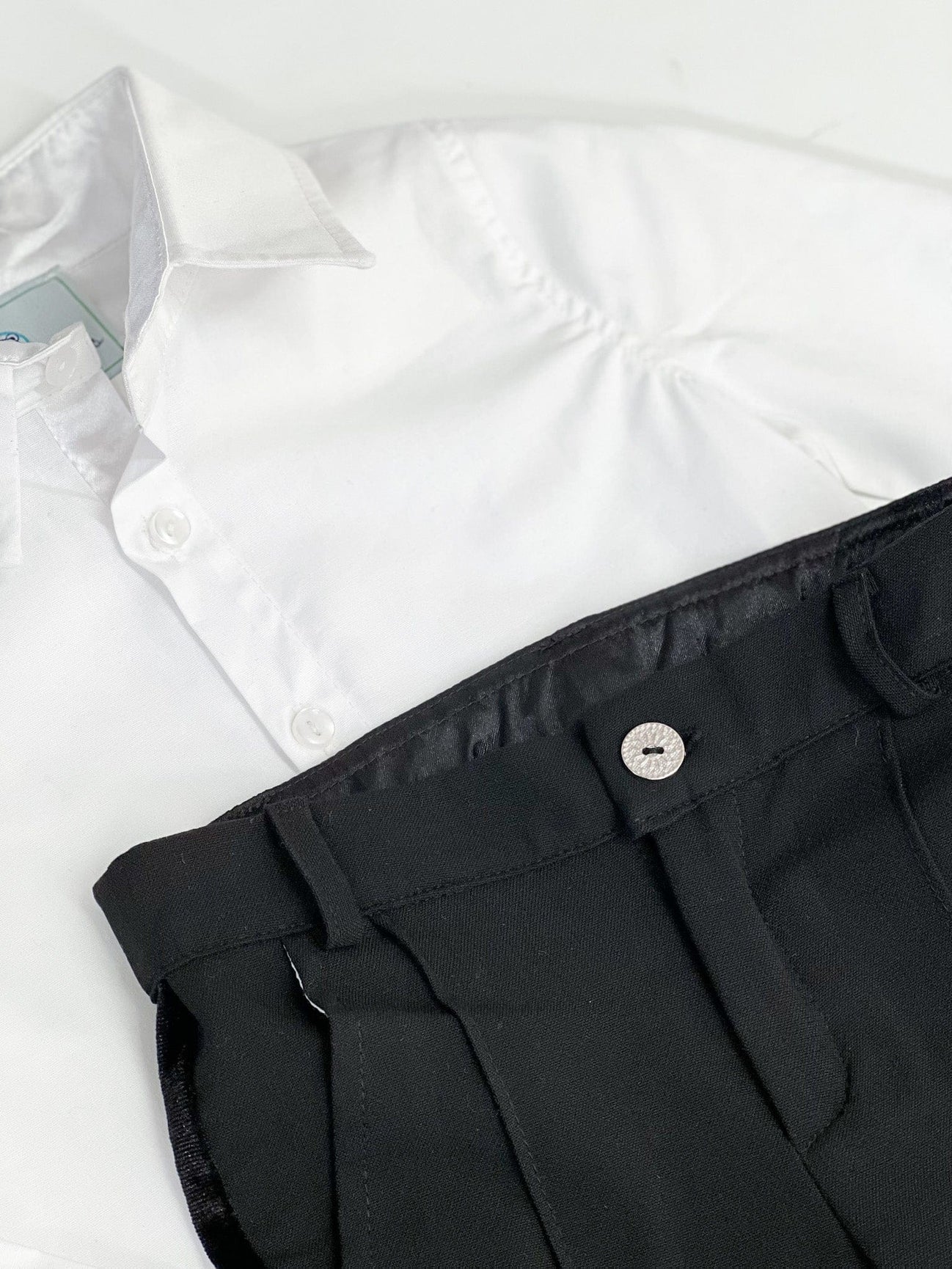 Boy | Tuxedo Shirt and Pants Set | White x Black