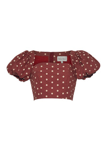 Bridgetown Top | Dot Burnt Red