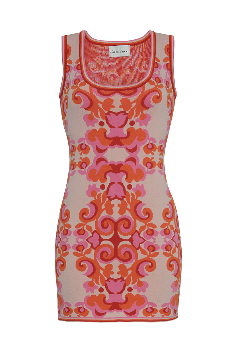 Brittania Knit Dress | Venice Scroll Pink