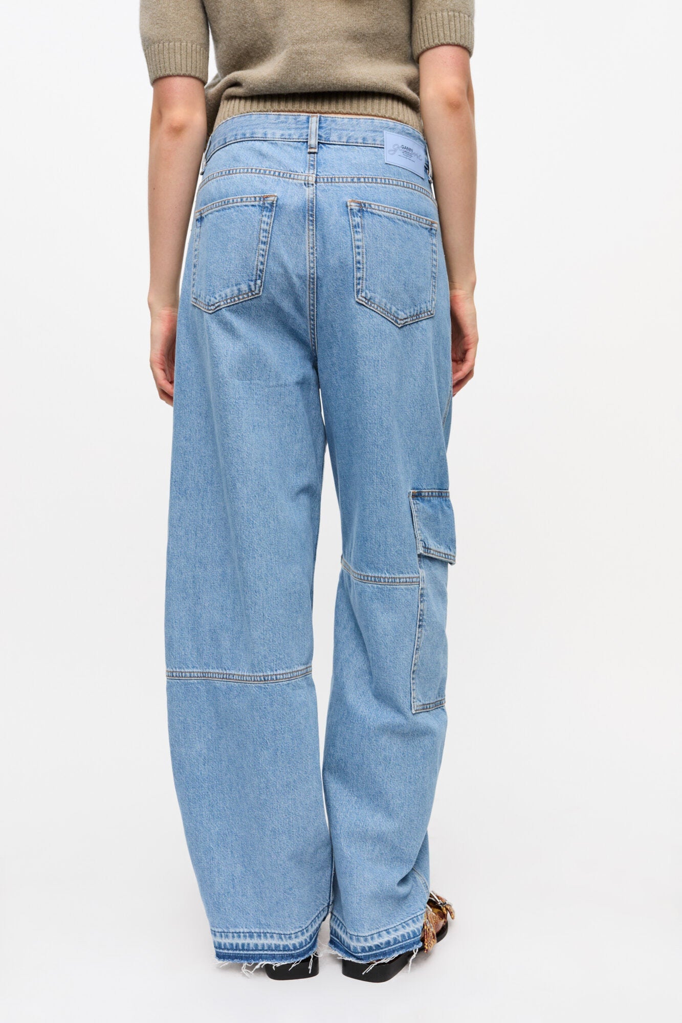 Broderie Anglaise Carpenter Jeans | Light Blue Stone