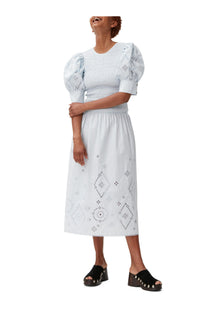 Broderie Anglaise Midi Dress | Illusion Blue