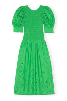 Broderie Anglaise Midi Dress | Kelly Green