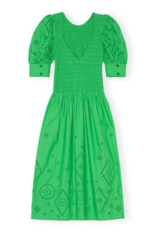 Broderie Anglaise Midi Dress | Kelly Green
