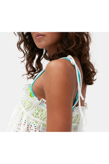 Broderie Anglaise Strap Dress | Bright White