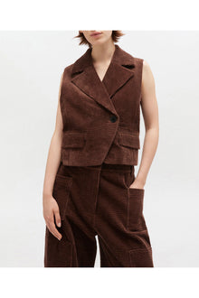 Brown Corduroy Vest | Chicory Coffee