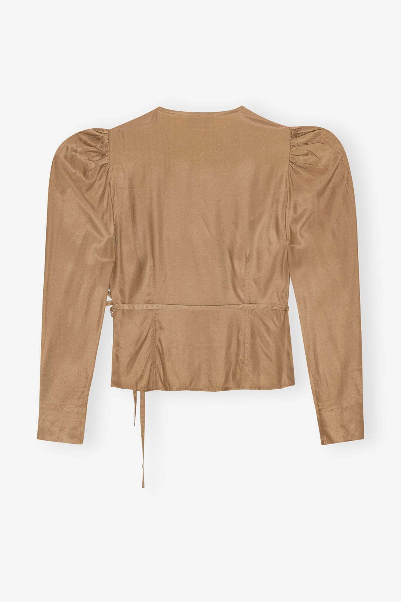 Brown Twill Wrap Blouse | Tiger's Eye