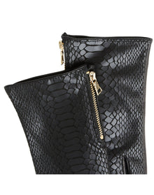 Bruno Magli | Women | Embossed Snake Skin Leather Glove | Black