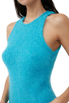 Brushed Alpaca Mini Dress | Blue Curacao