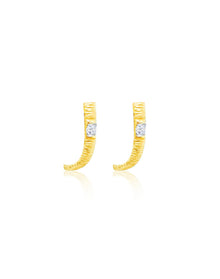 Brushed Yellow Gold Diamonds | 14K Yellow Gold