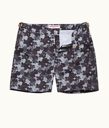 Bulldog Blossom Print Mid-Length Swim Shorts | Piranha Grey