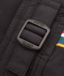 Bulldog Concealed O.B Stripe Tape Mid-Length Swim Shorts | Black