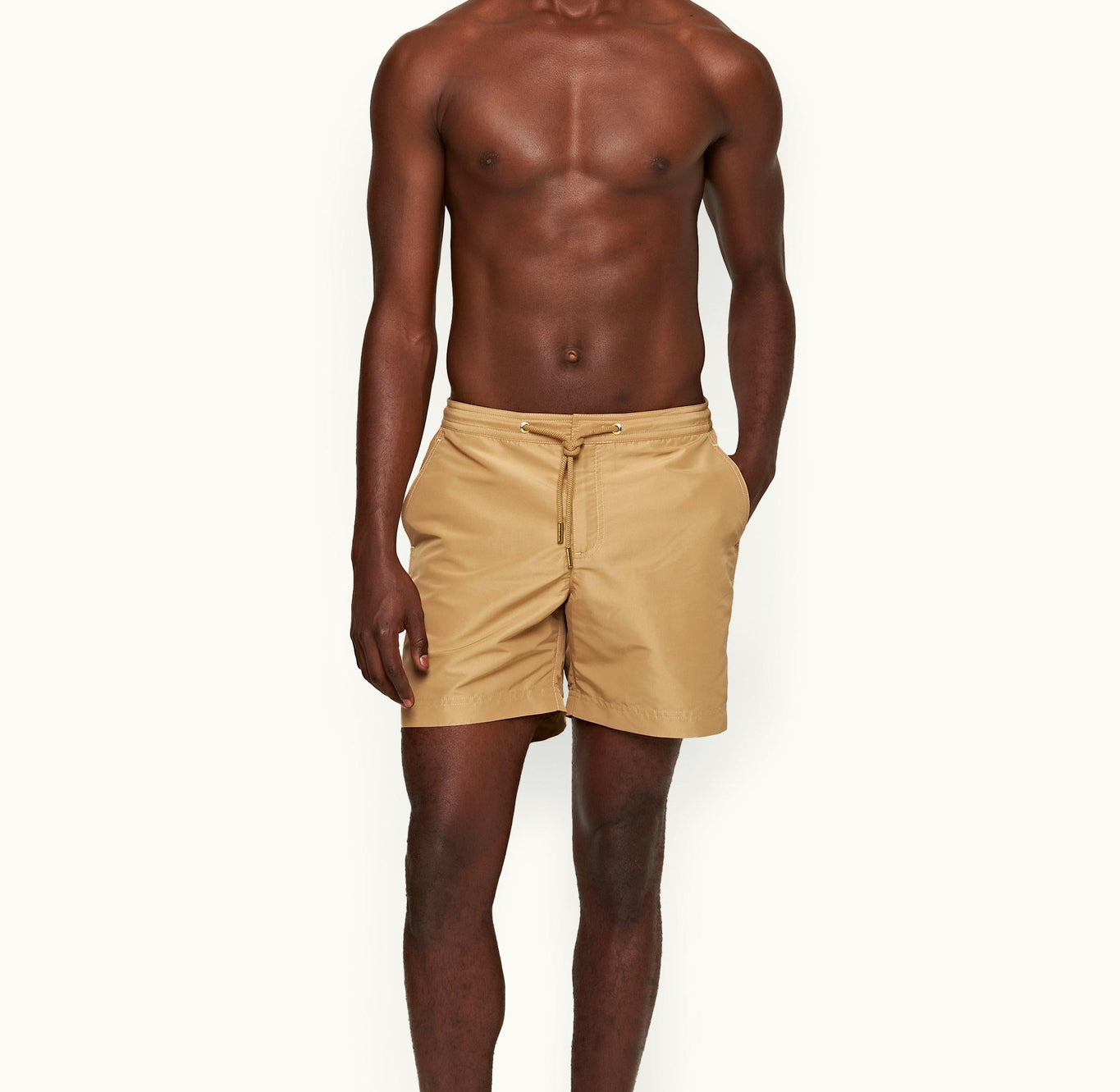 Bulldog Drawcord Mid-Length Drawcord Swim Shorts | Biscuit