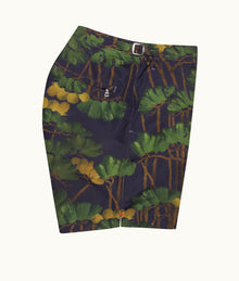 Bulldog Fantasy Floral Mid-Length Swim Shorts | Night Iris