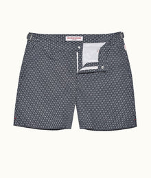Bulldog Geo Pointpart Mid-Length Swim Shorts | Midnight Navy/White