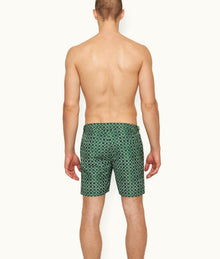 Bulldog Geometric Tile Mid-Length Swim Shorts | Coastal Garden