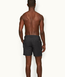 Bulldog Orbit Jacquard Mid-Length Swim Shorts | Piranha Grey