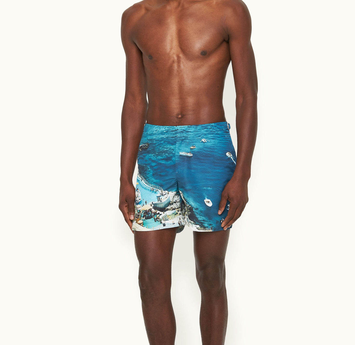 Bulldog Photographic Print Mid-Length Swim Shorts | Seaside Swimming