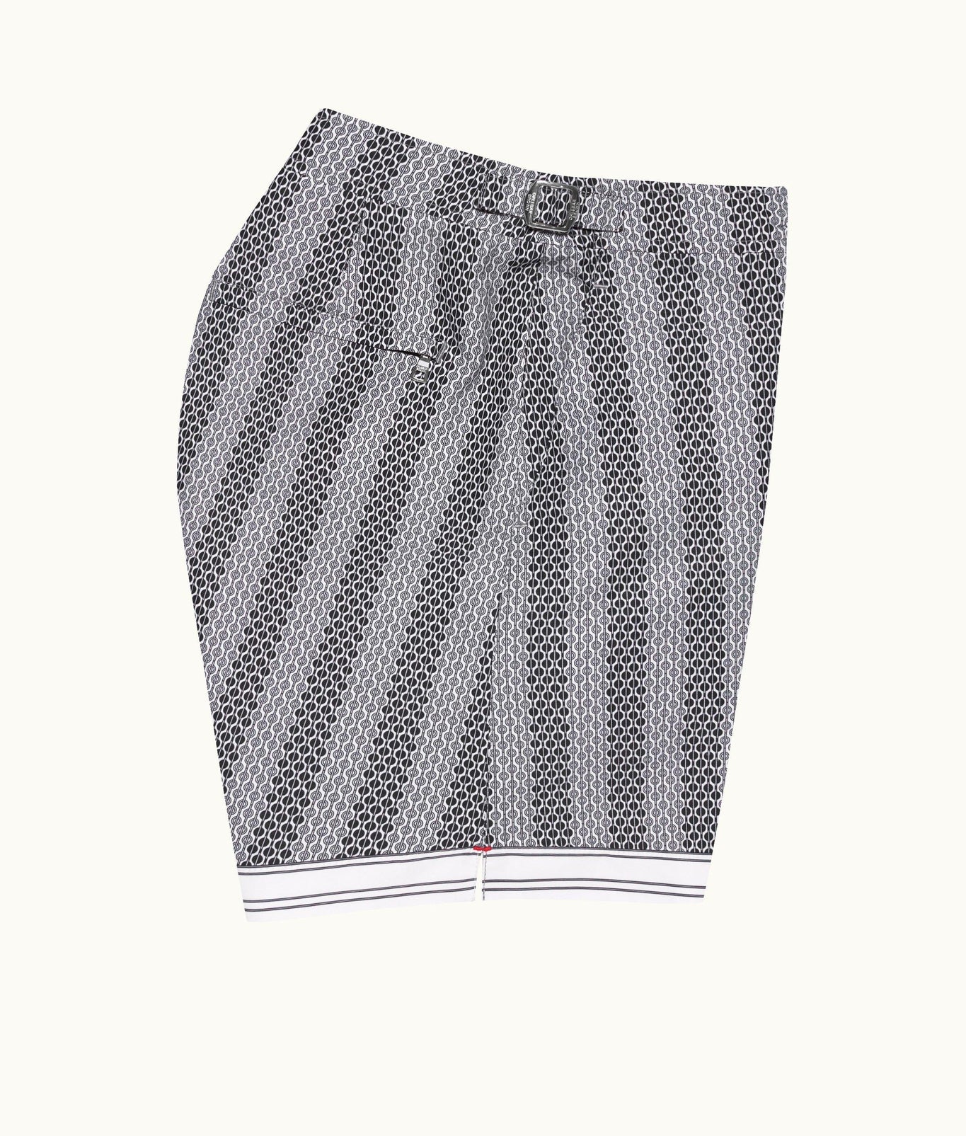 Bulldog Rills Print Mid-Length Swim Shorts Woven | Night Iris/White Sand