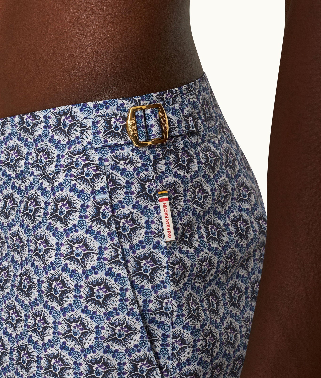 Bulldog Roseate Print Mid-Length Swim Shorts | Azul Blue