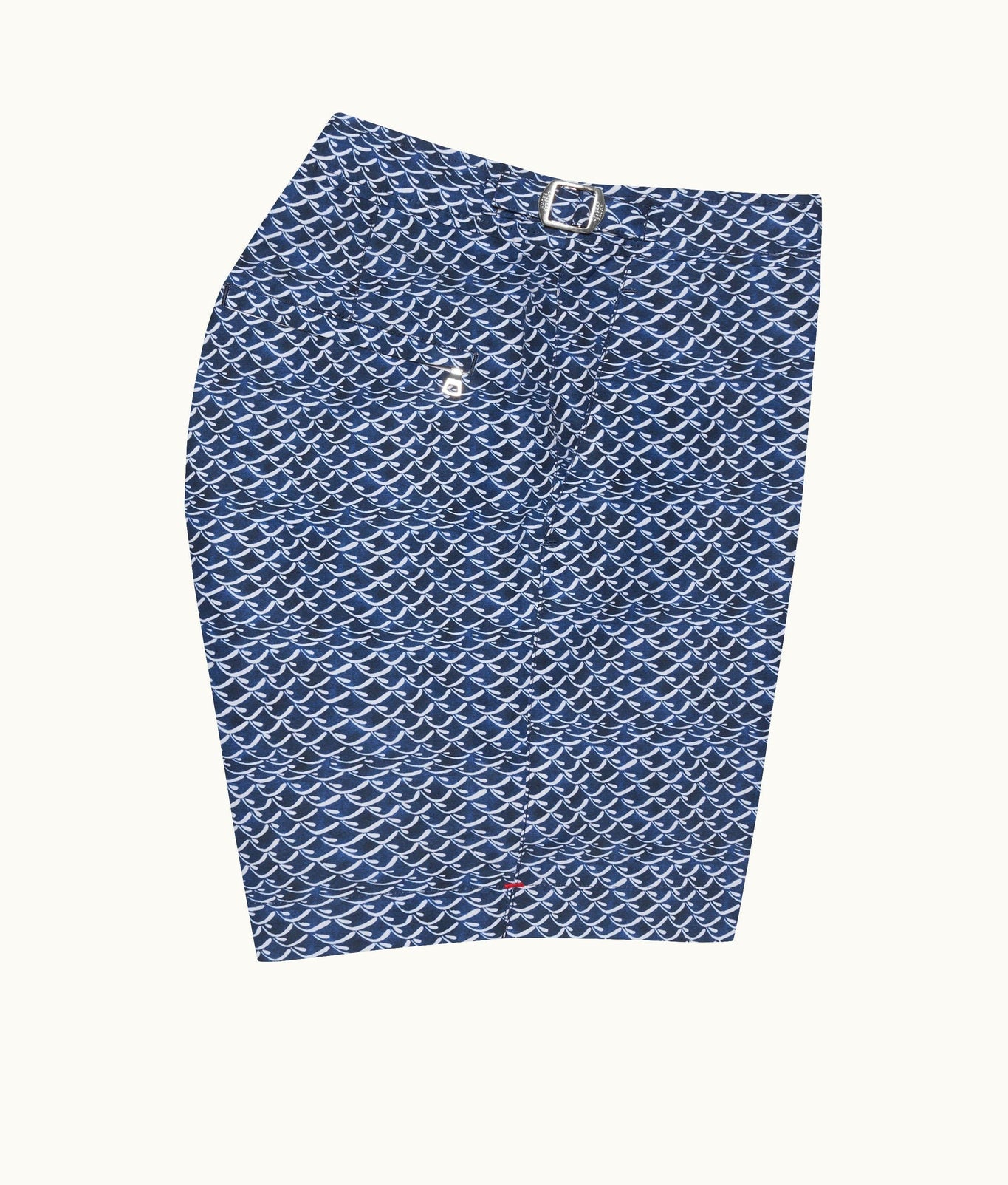 Bulldog Wave Print Mid-Length Swim Shorts | Azul Blue