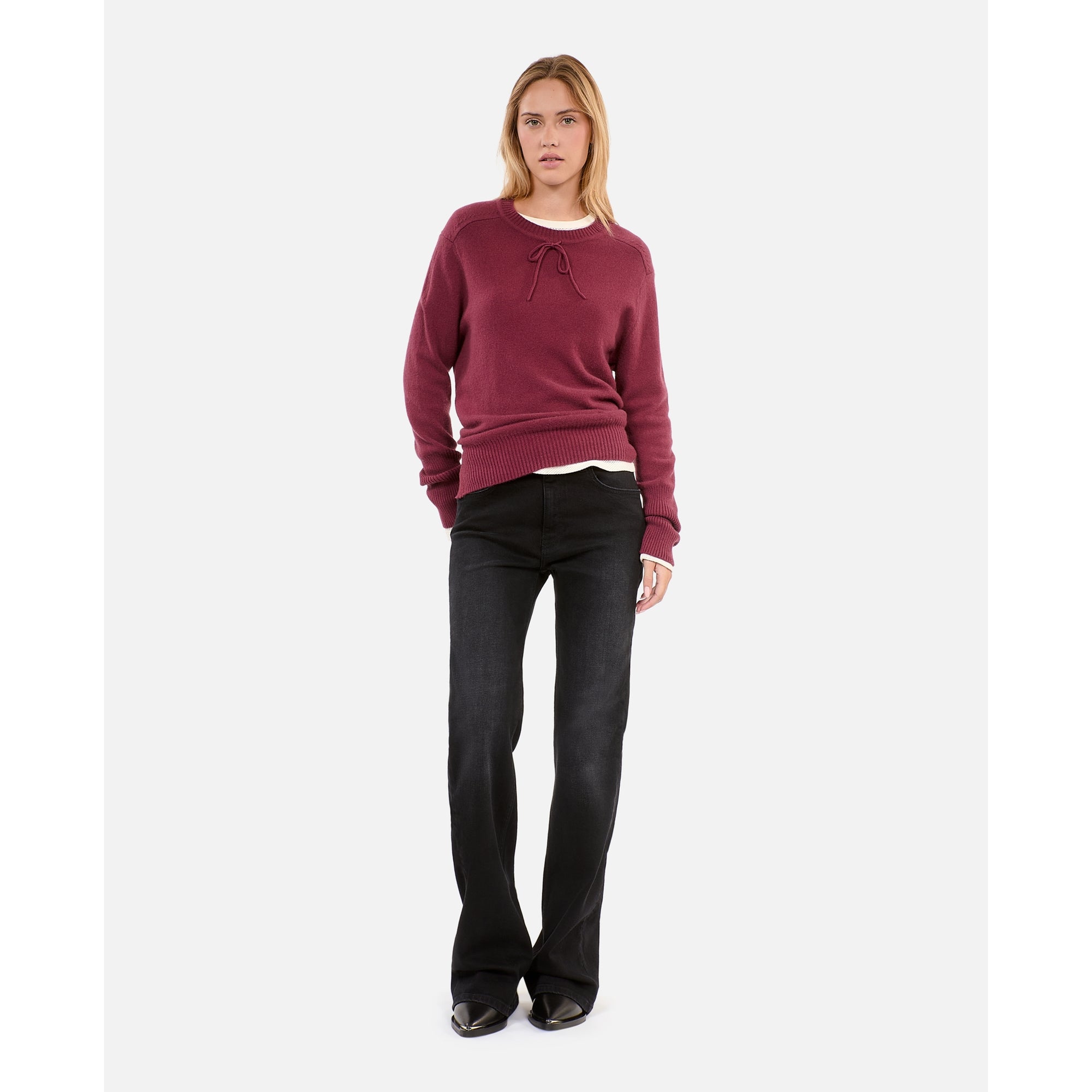 Burgundy Cashmere Sweater | Women | Aubergine