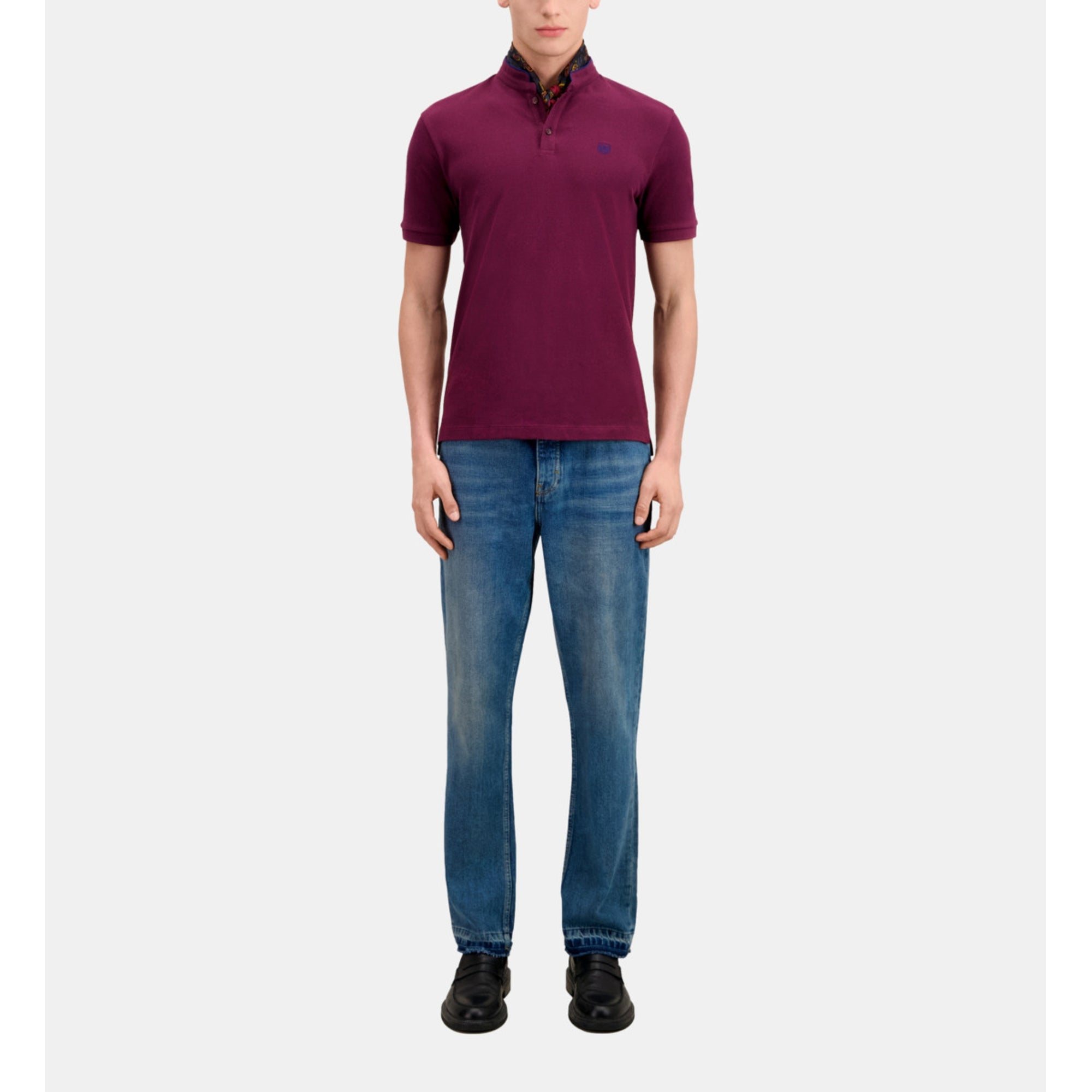 Burgundy Cotton Polo T-Shirt | Men | Bordeaux