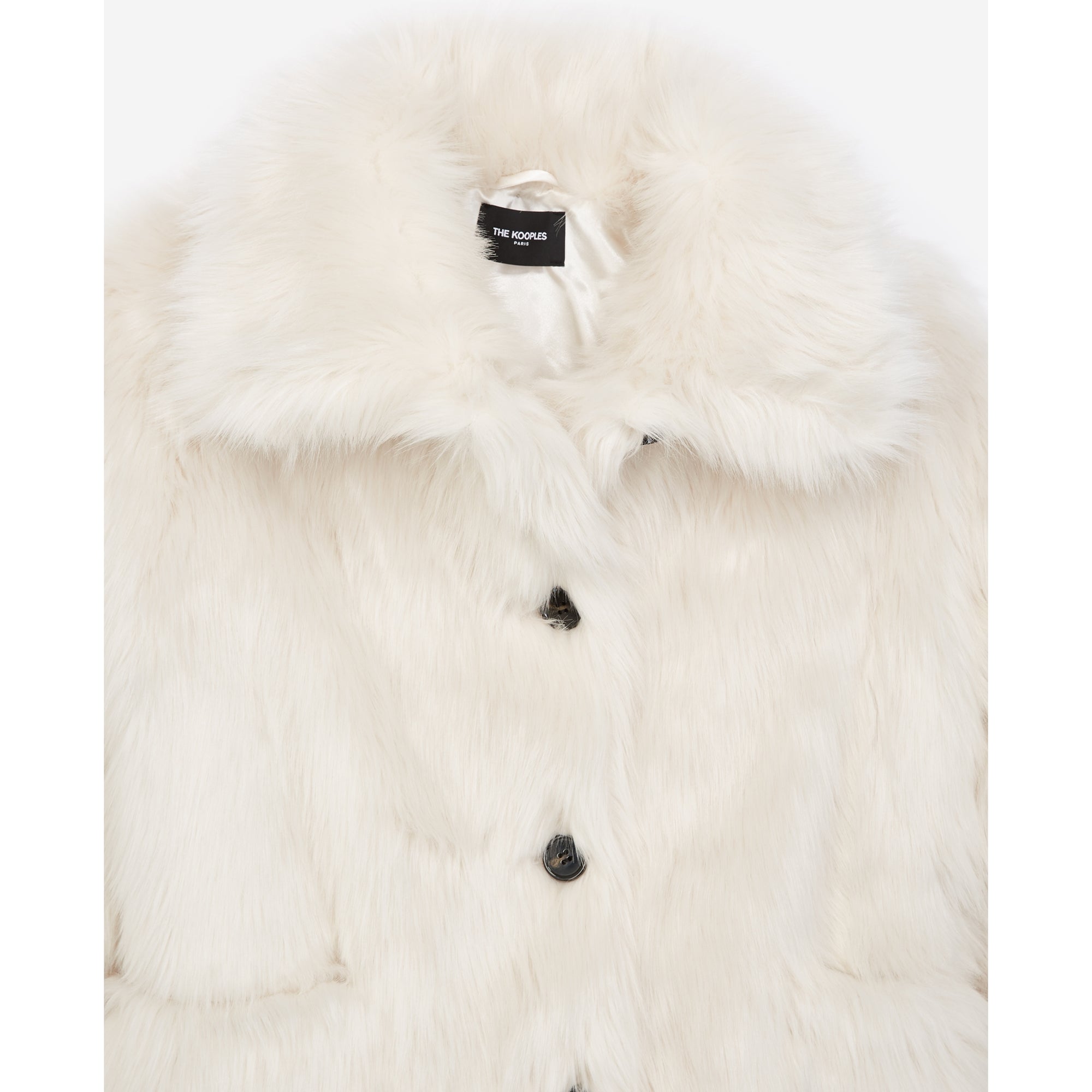 Buttoned Faux Fur Coat | Women | Ecru