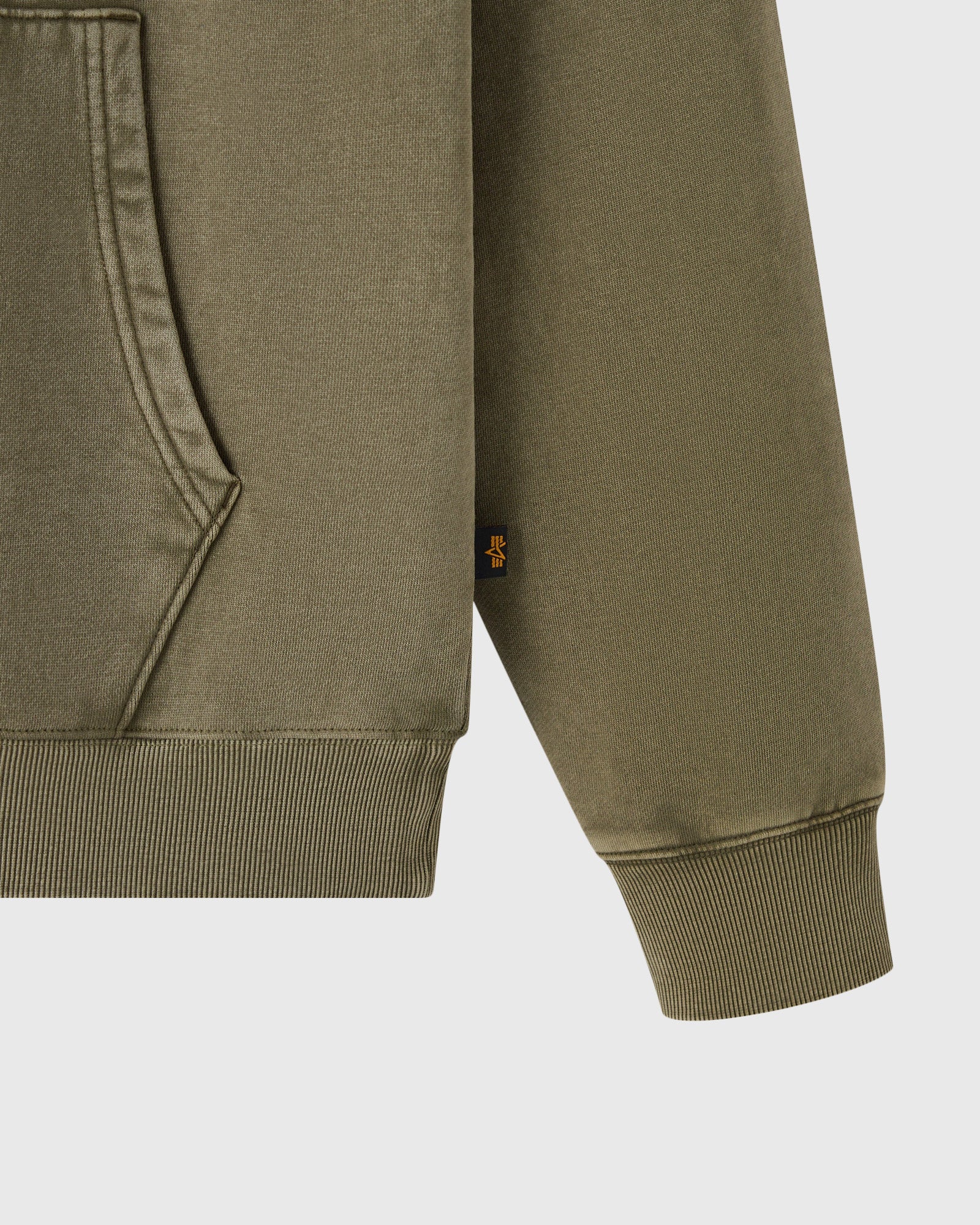 Mens | Alpha Industries Garment Dyed Hoodie | Olive Green