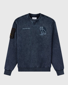 Mens | Alpha Industries Garment Dyed Crewneck | Replica Blue