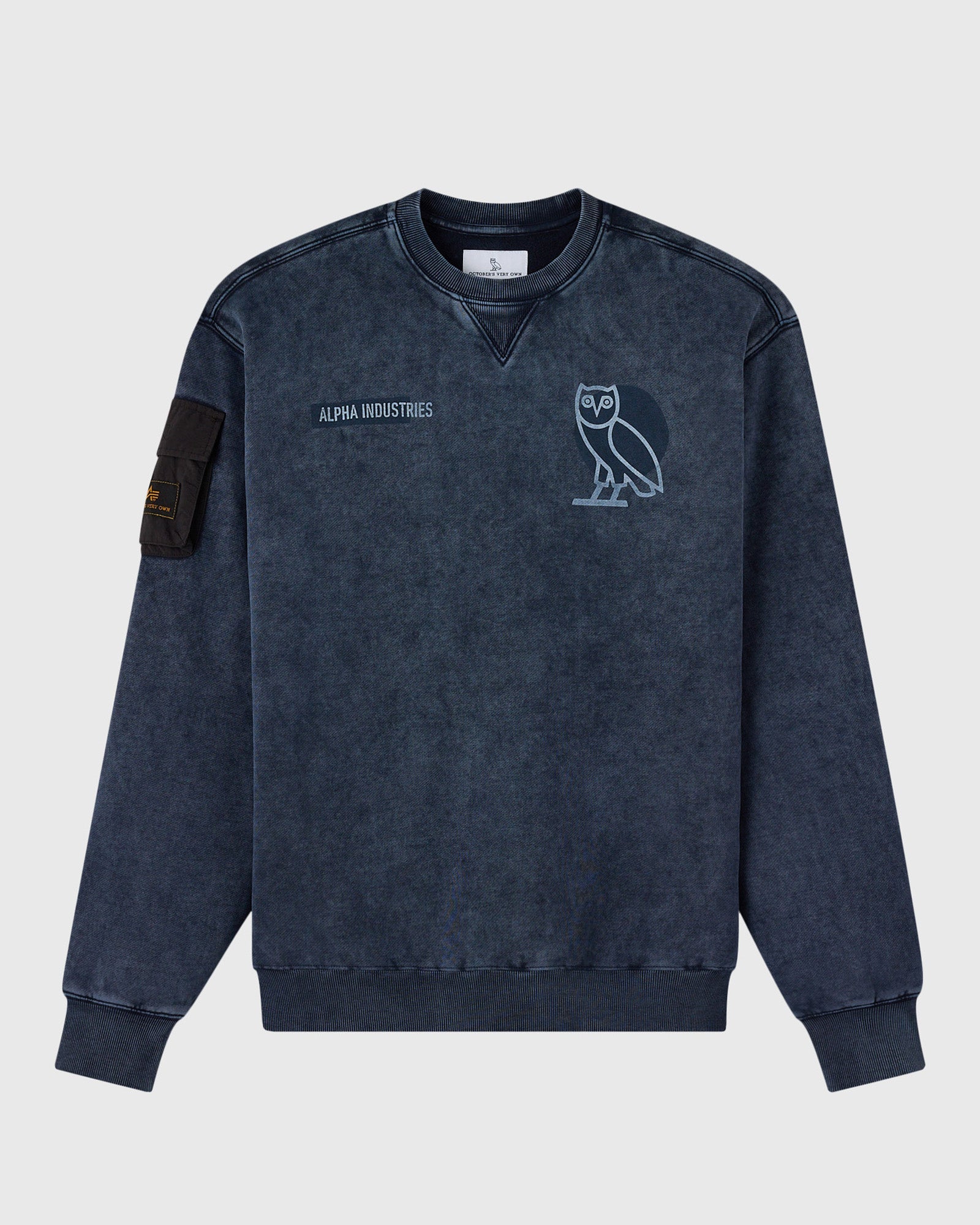 Mens | Alpha Industries Garment Dyed Crewneck | Replica Blue