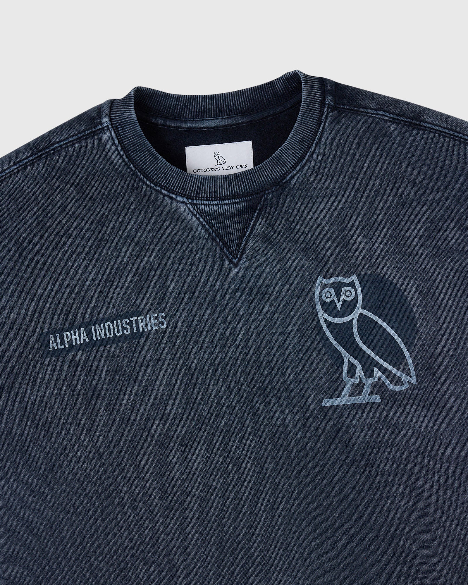 Mens | Alpha Industries Garment Dyed Crewneck | Replica Blue