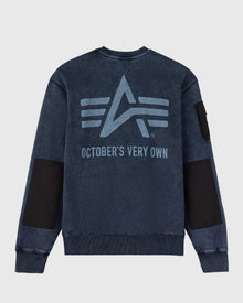 Mens | Alpha Industries Garment Dyed Crewneck | Replica Blue