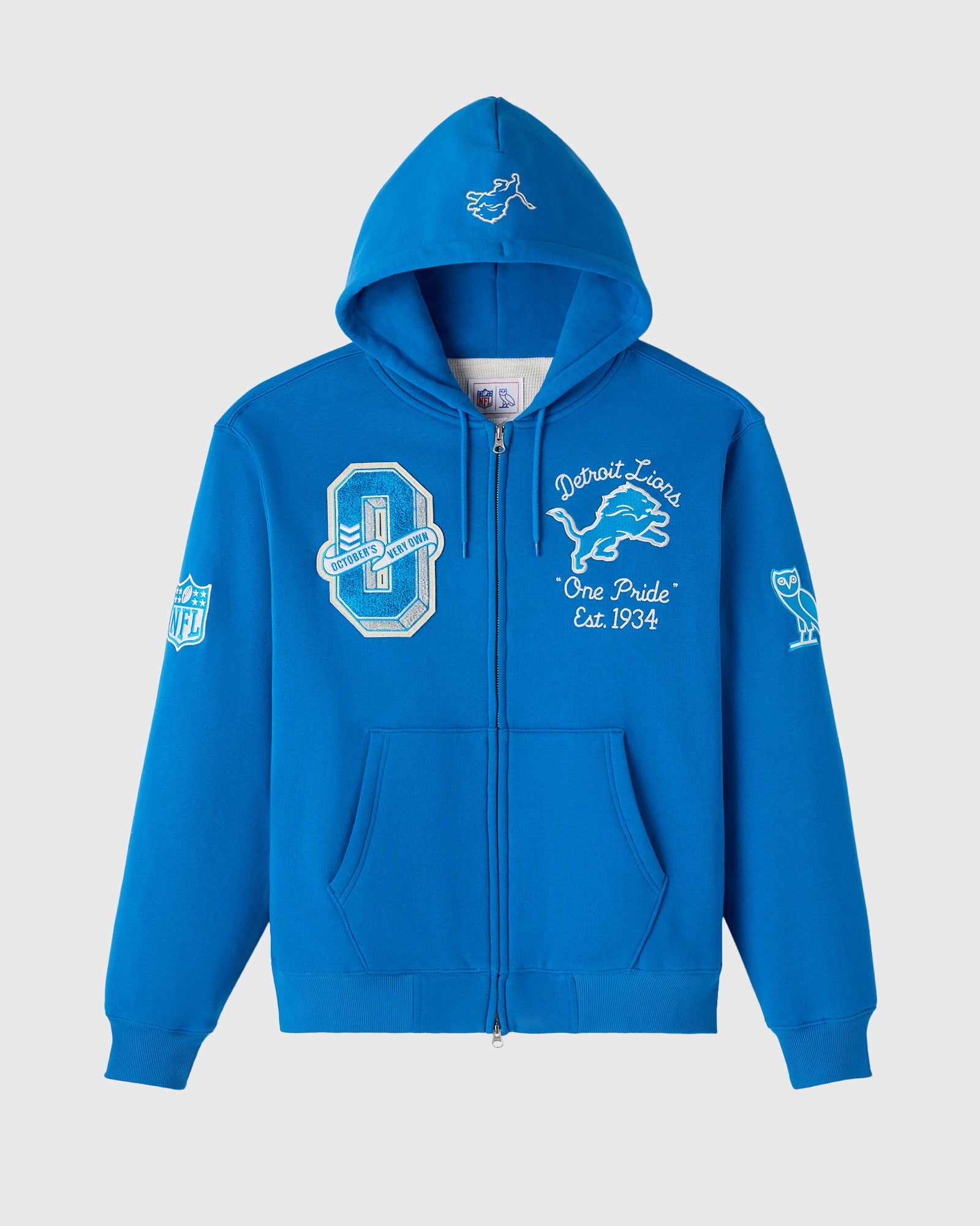 Mens | NFL Detroit Lions Waffle Lined Hoodie | Blue