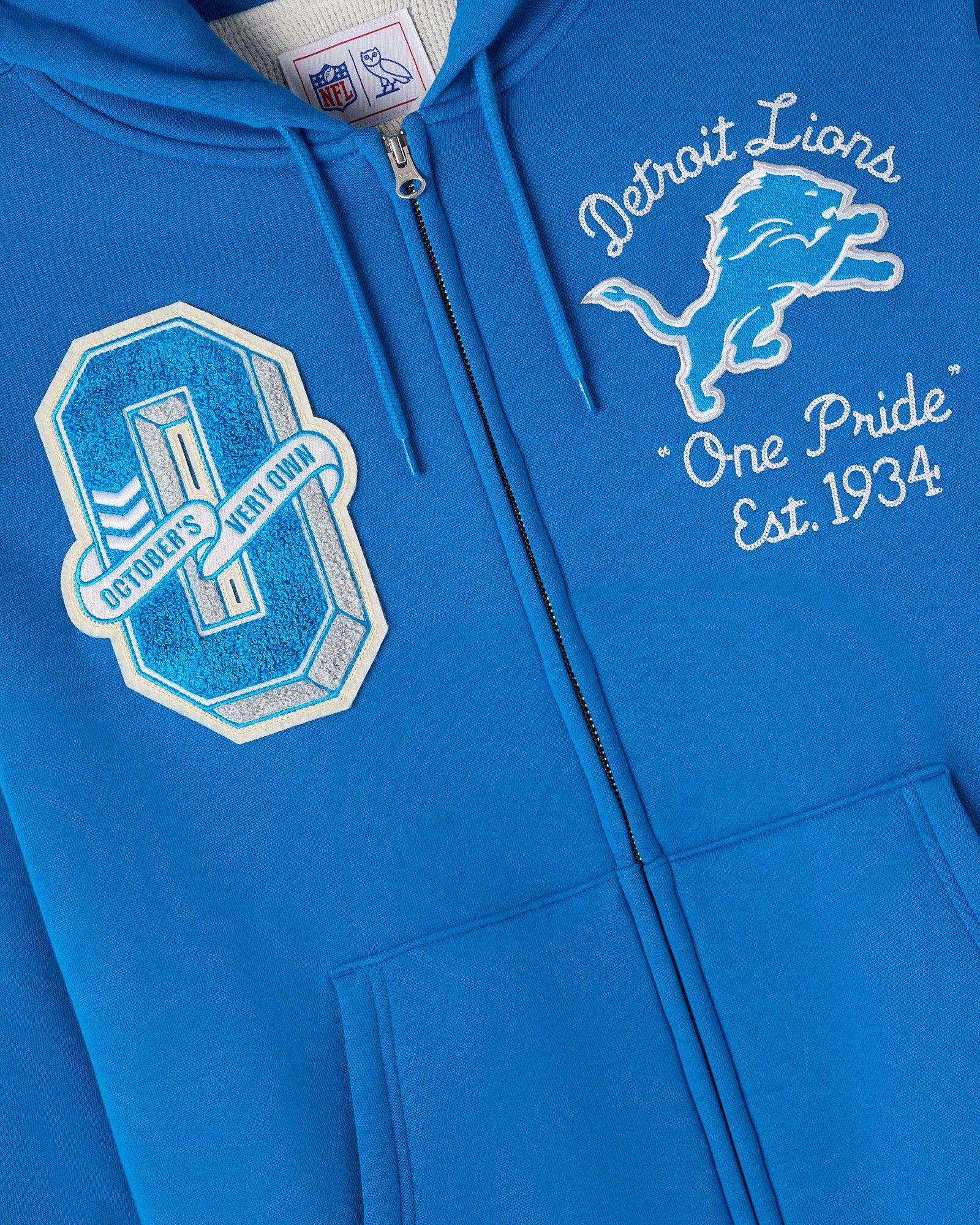 Mens | NFL Detroit Lions Waffle Lined Hoodie | Blue
