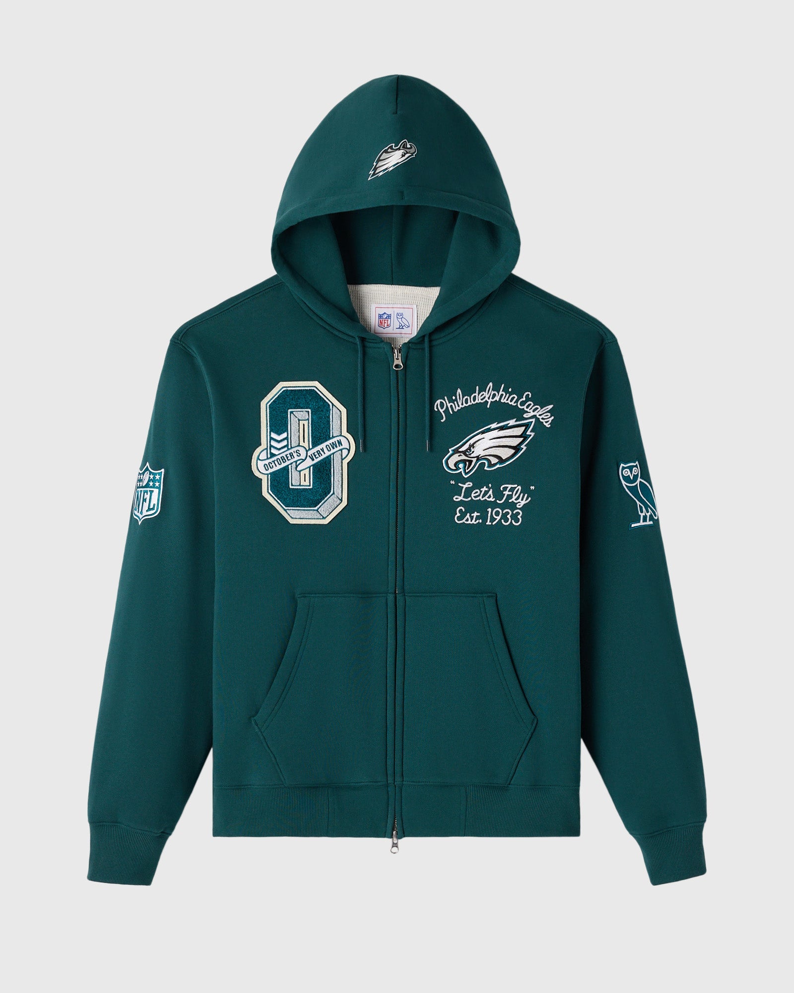 Mens | NFL Philadelphia Eagles Waffle Lined Hoodie | Green