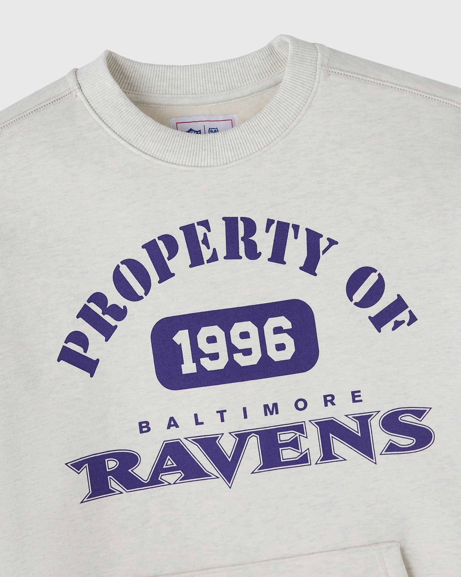 Mens | NFL Baltimore Ravens Crewneck | Ash Heather Grey