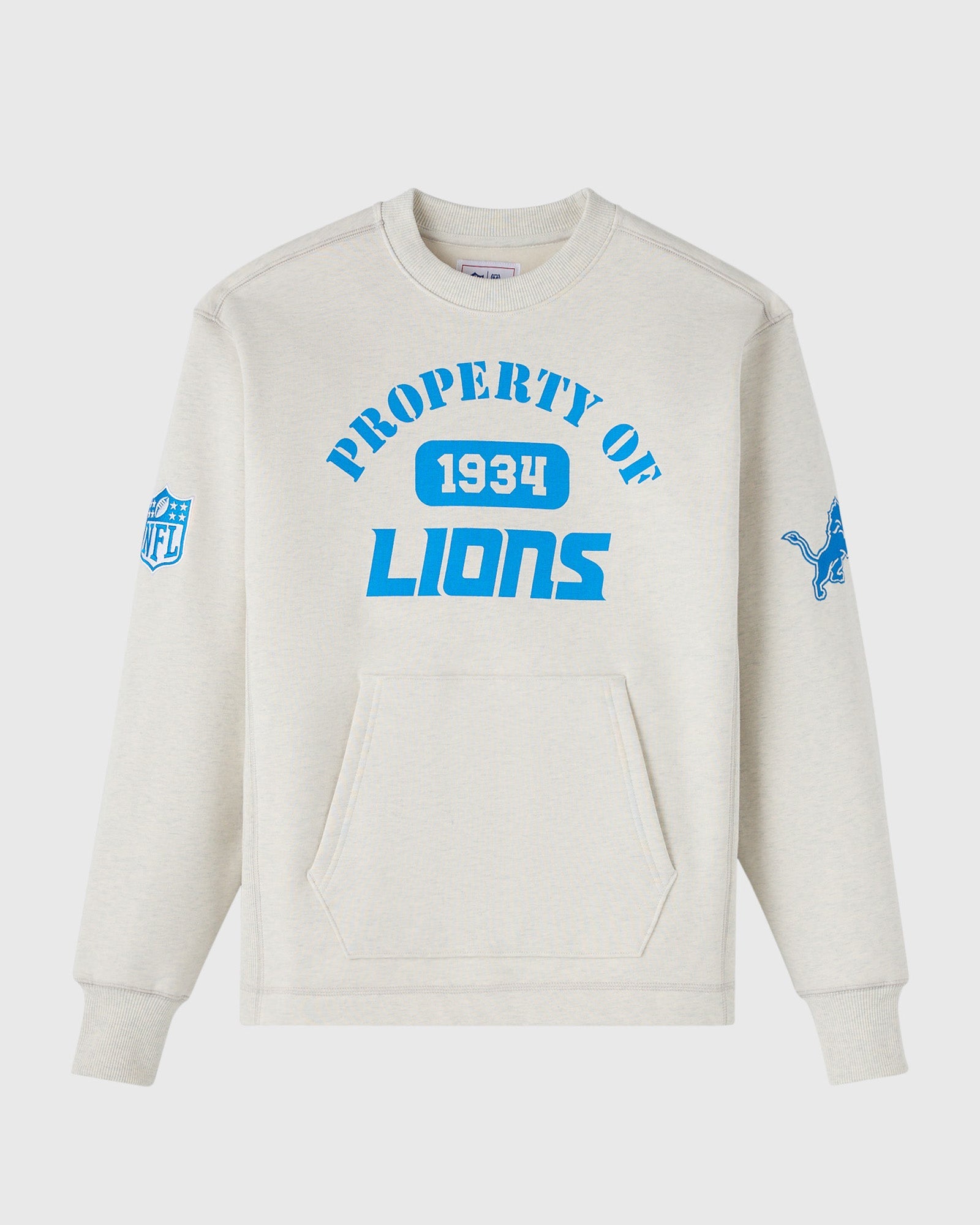 Mens | NFL Detroit Lions Crewneck | Ash Heather Grey