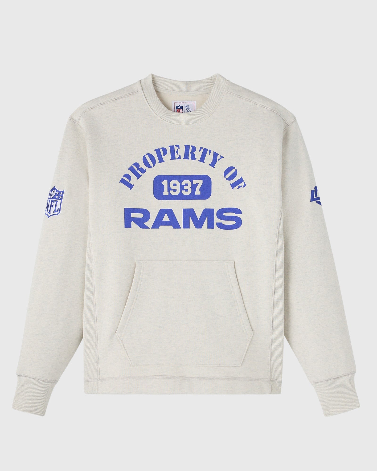 Mens | NFL Los Angeles Rams Crewneck | Ash Heather Grey