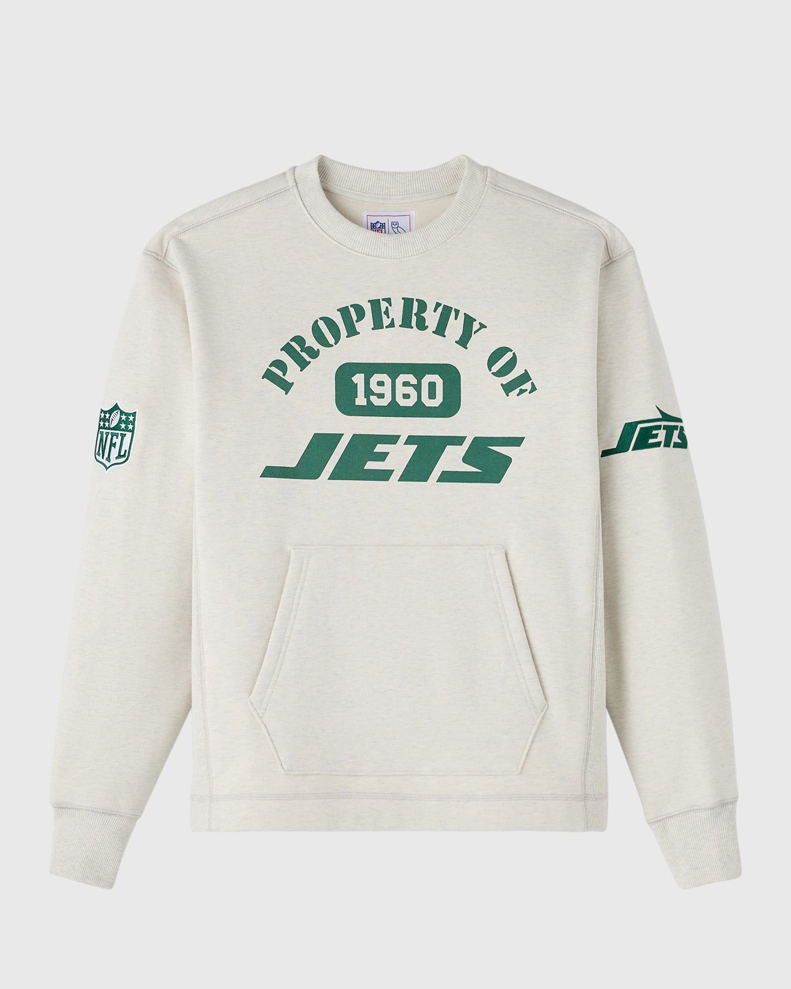 Mens | NFL New York Jets Crewneck | Ash Heather Grey