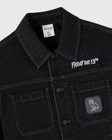 Mens | Friday The 13Th Denim Slasher Jacket | Black Rigid