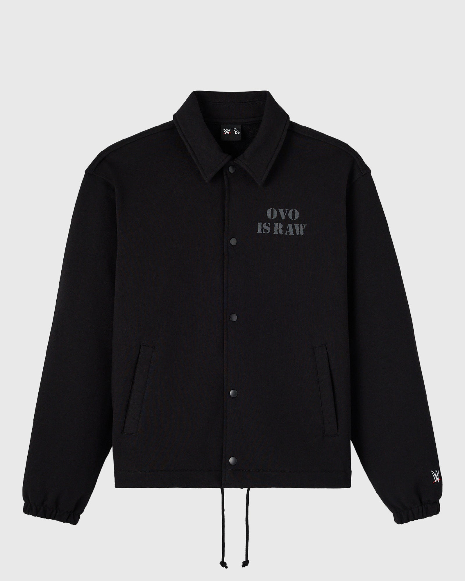 Mens | WWE Raw Is War Fleece Coaches Jacket | Black